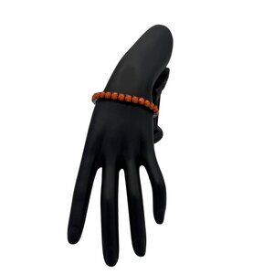 Orange Beaded Stretch Bracelet